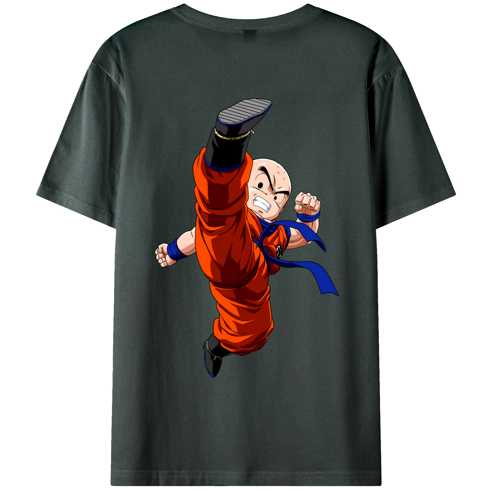 （画像用） ドラゴンボール クリリン DRAGON BALL krillin 綿100％ メンズ半袖Tシャツ（バックプリント） 通気性
